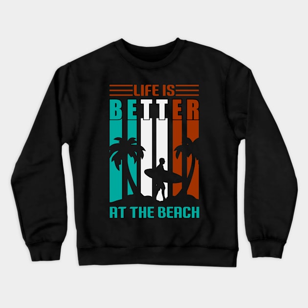 Beach T - Shirt Design Crewneck Sweatshirt by Shuvo Design